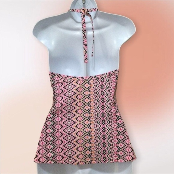 Island Escape Shirred Pink Rinconi Tankini Top Size 6 - Picture 4 of 11